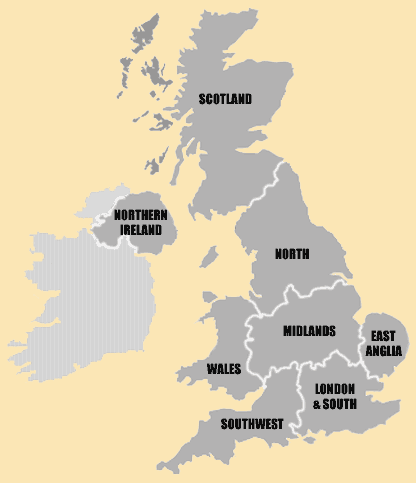 Breeders in the UK uk map